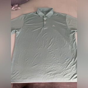 Rhoback Mens Performance Polo The Birdie Stripe Green/Blue Extra Large XL